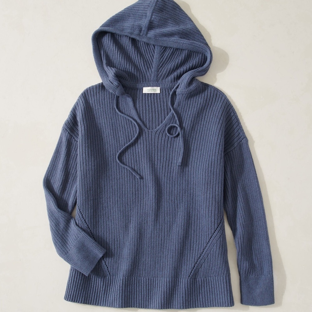 Linen Cotton Ribbed Hoodie Size XL Haven Well Within